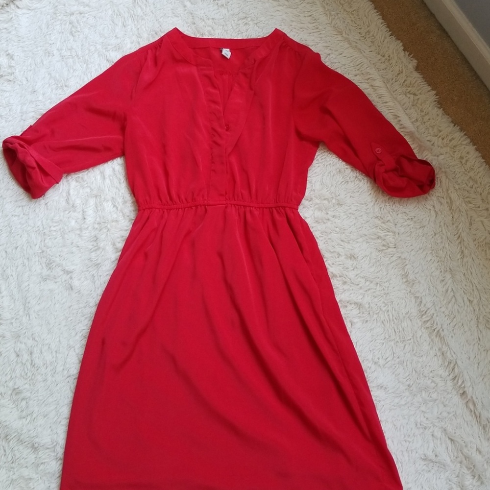 3/4 sleeve midi dress